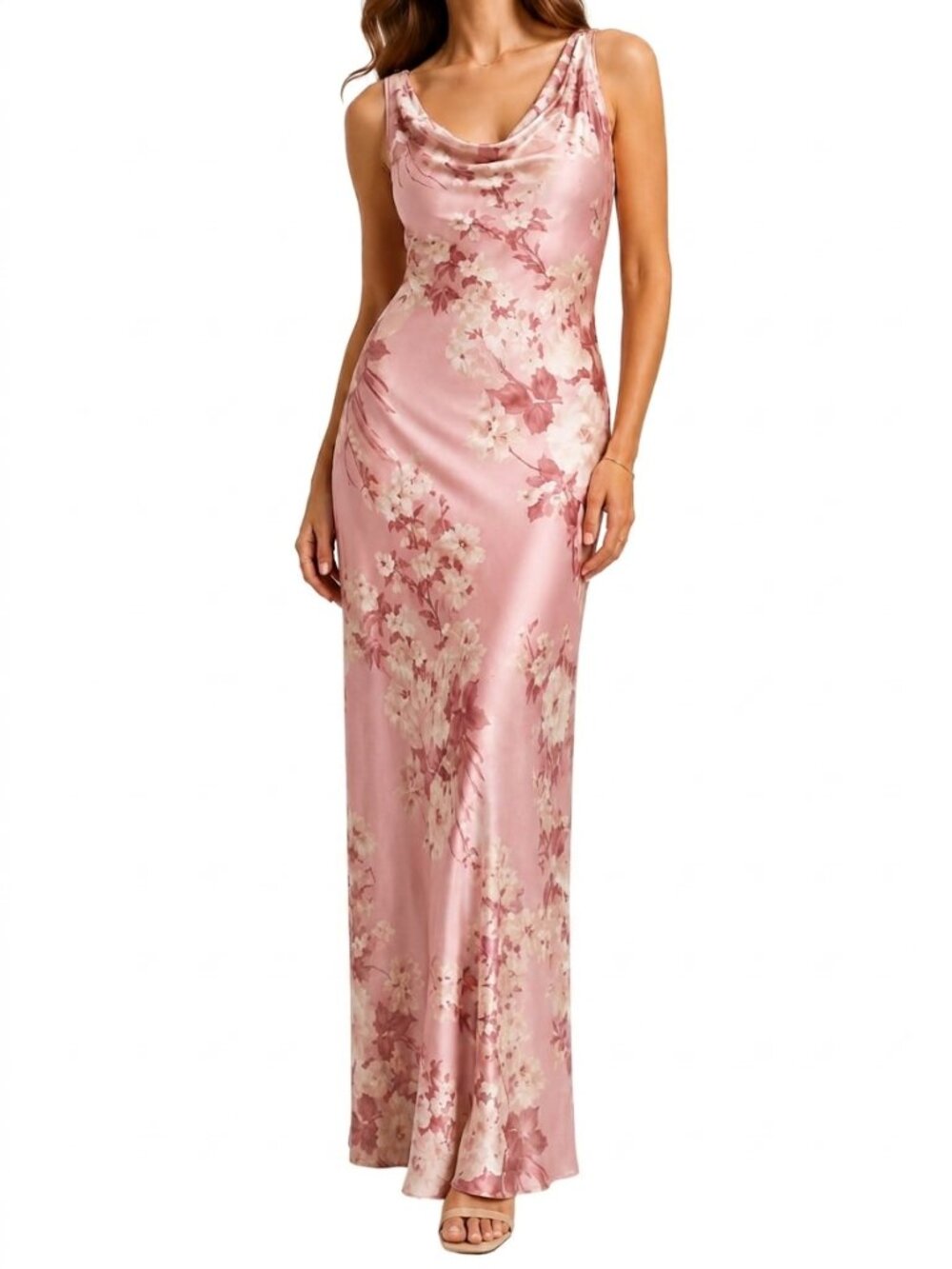 Reformation Annabelle Silk Maxi Dress Bellini Pink Floral Wedding Formal 8